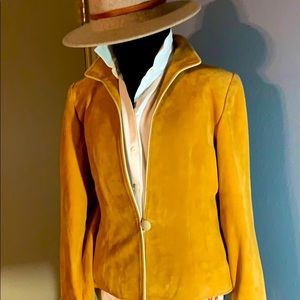 Shade and leather trim jacket